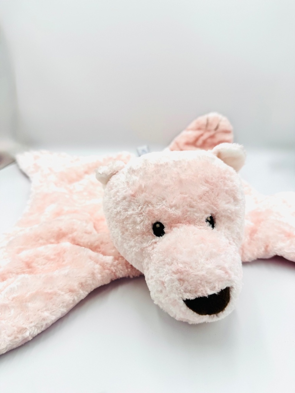 Vintage Baby GUND My First Teddy Comfy Cozy Plush Blanket Lovey Pink Model #5864